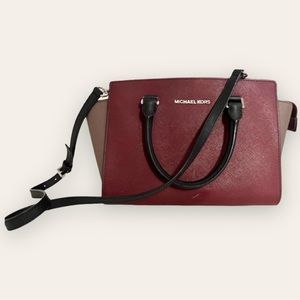 MICHAEL Michael Kors - Selma Top Trio Colorblock Saffiano Leather Satchel.